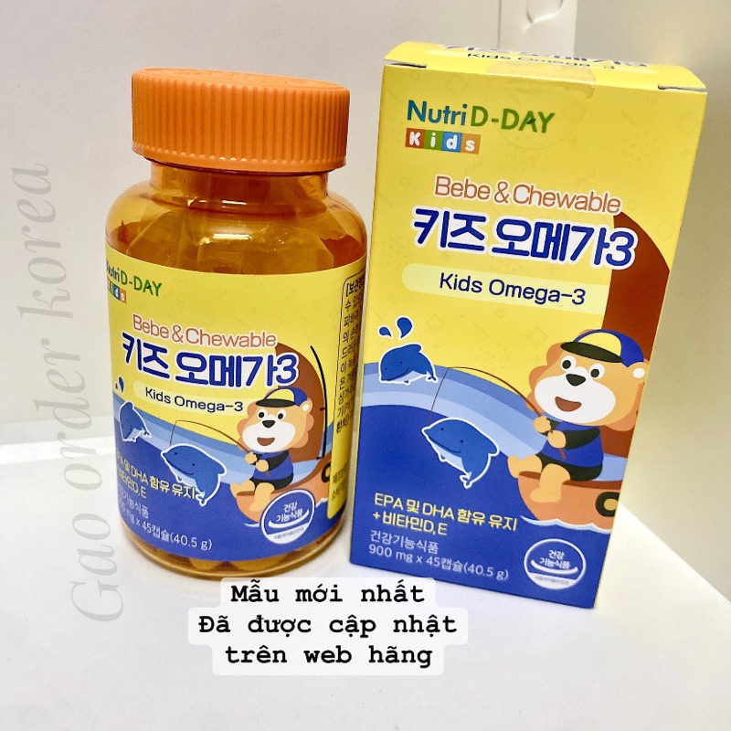 Omega 3 kids Nutriday Dầu cá DHA cho bé Bổ não, sáng mắt, phát triển trí não