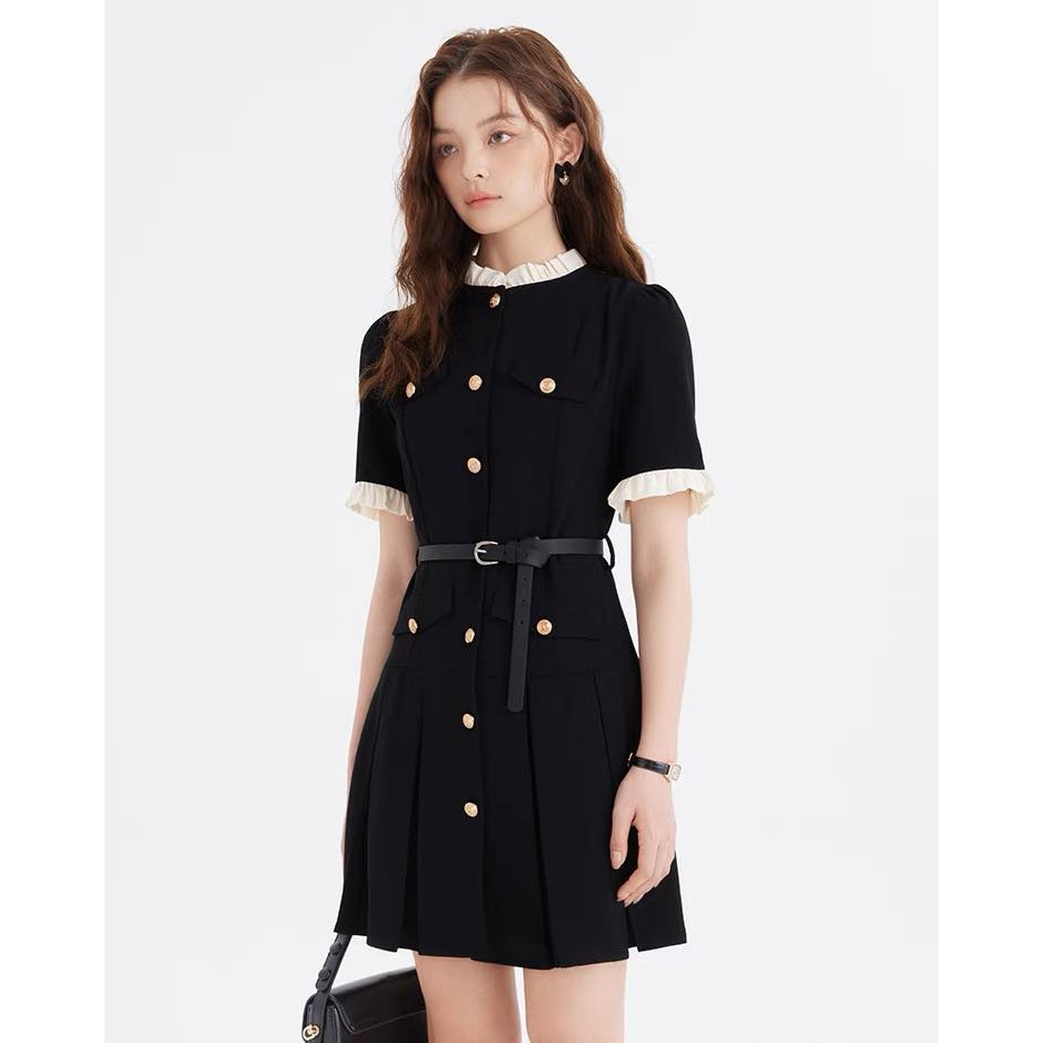 Zine dress - Váy đen kèm đai