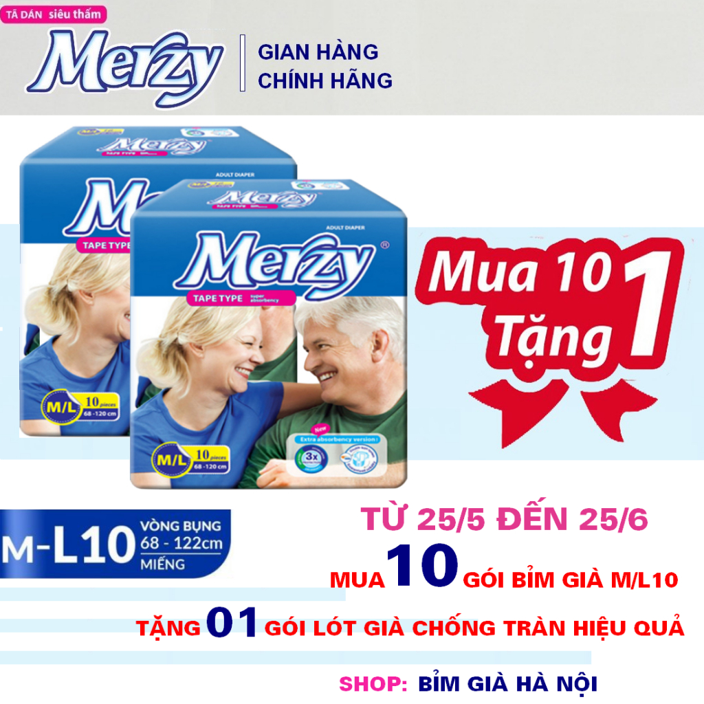 Bỉm người già Merzy ML10 miếng Tã già Merzy ML10 Tã người già MERZY Bỉm người già MERZY Bỉm già Merzy Bỉm mezy Tã MEZY