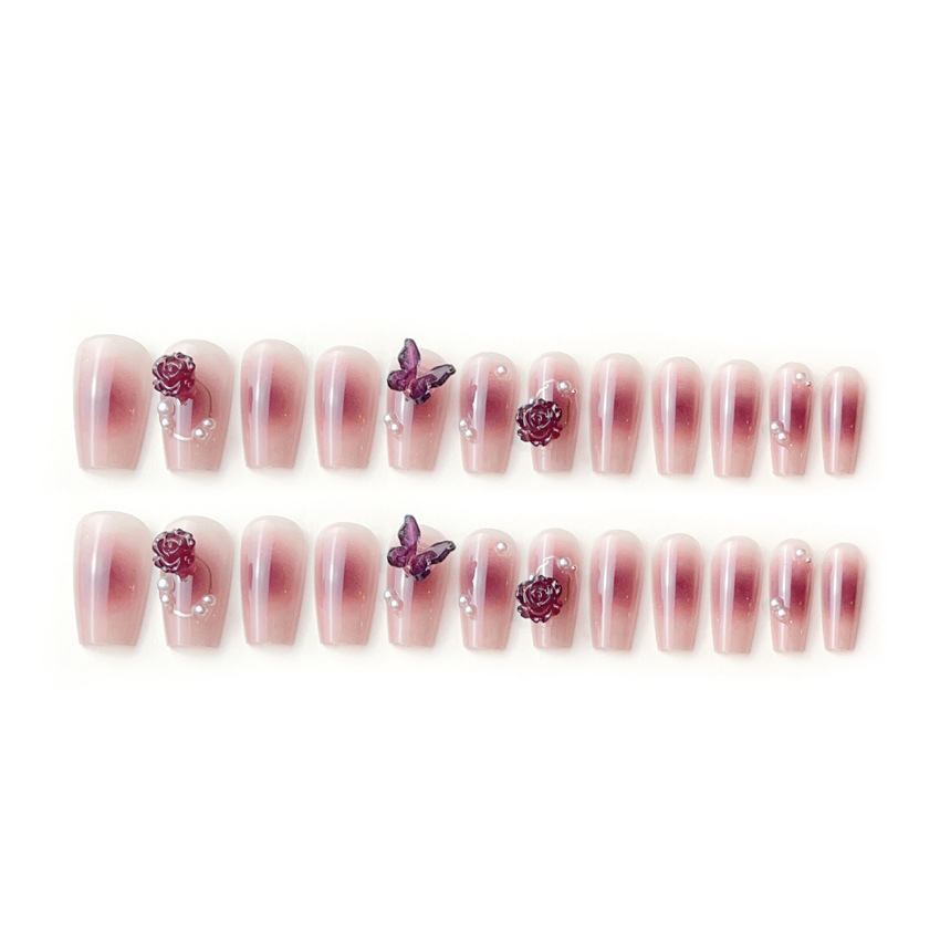 Set 24 móng tay giả dài đính đá