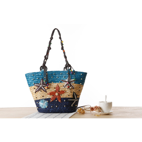 Túi Xách Đan Mây Đính Hạt Nhiều Màu Sắc Phong Cách Bohemian Thời Trang Đi Biển  đồ thêu bằng tay