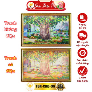 Tranh điện tam thế phật khung composite MS 03