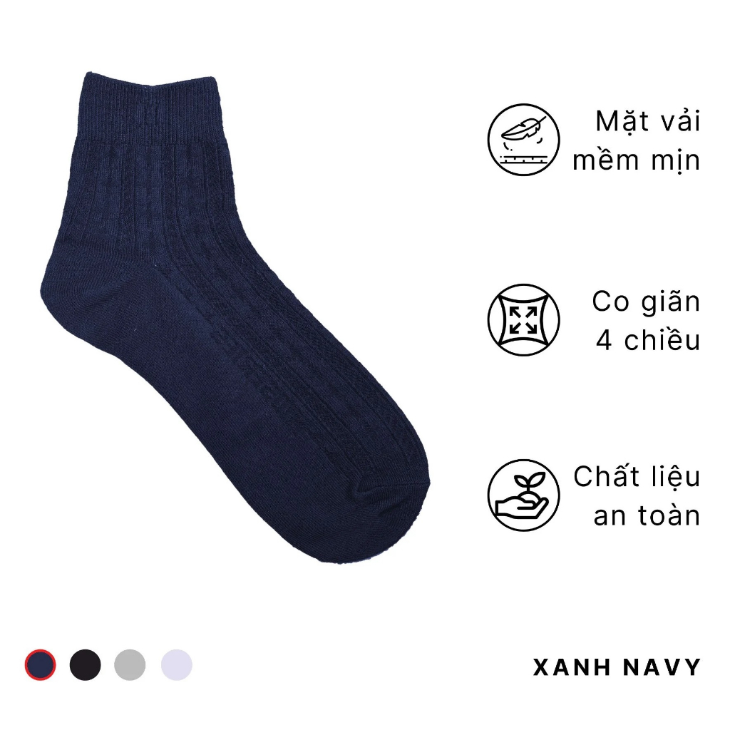 Combo 5 đôi tất vớ cổ cao nam/ nữ màu xanh Navy