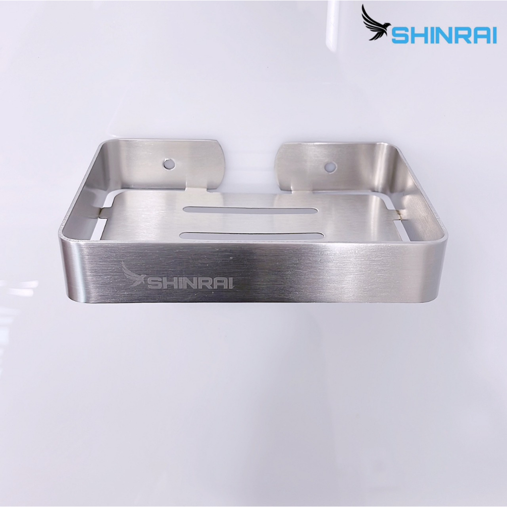 ( Dán Tường ) Khay Đựng Bánh Xà Phòng , Kệ Đựng Xà Bông Nhà Tắm INOX SUS304 Xước SHINRAI  13.5M