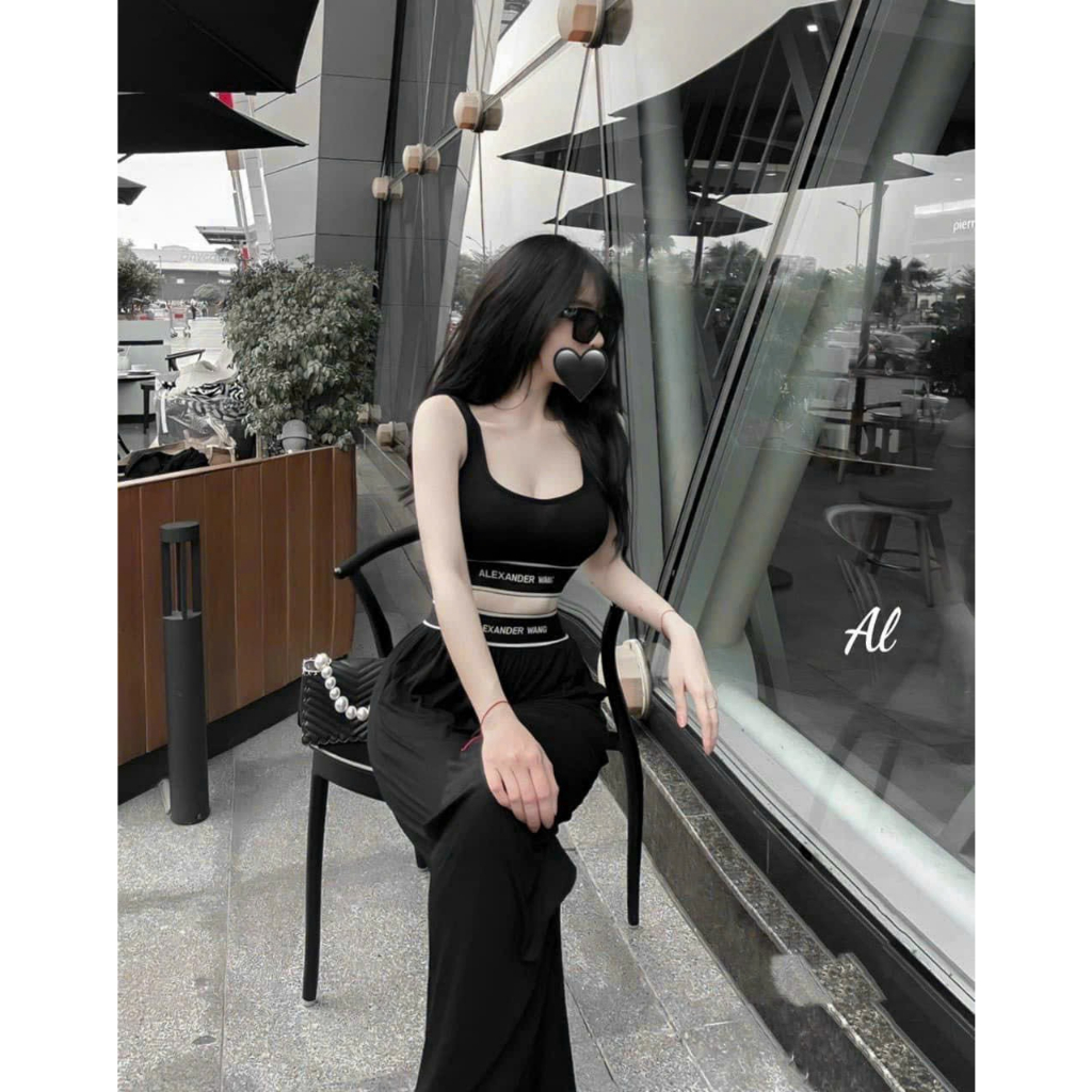 Sét bộ đồ nữ áo croptop tôn eo sang chảnh cá tính mix quần dài  fom rộng tôn dáng trẻ trung năng động đi chơi