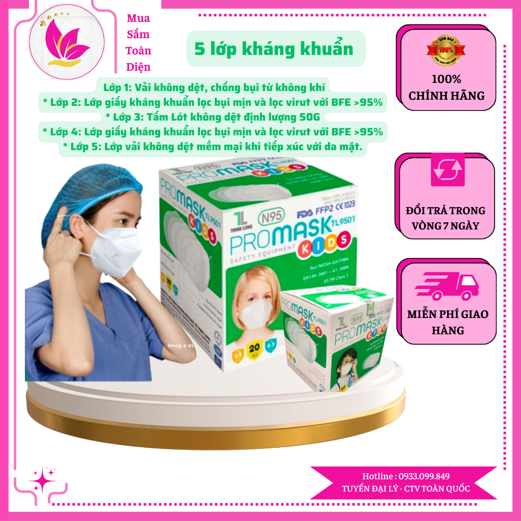 KHẨU TRANG Y TẾ N95 PROMASK KIDS