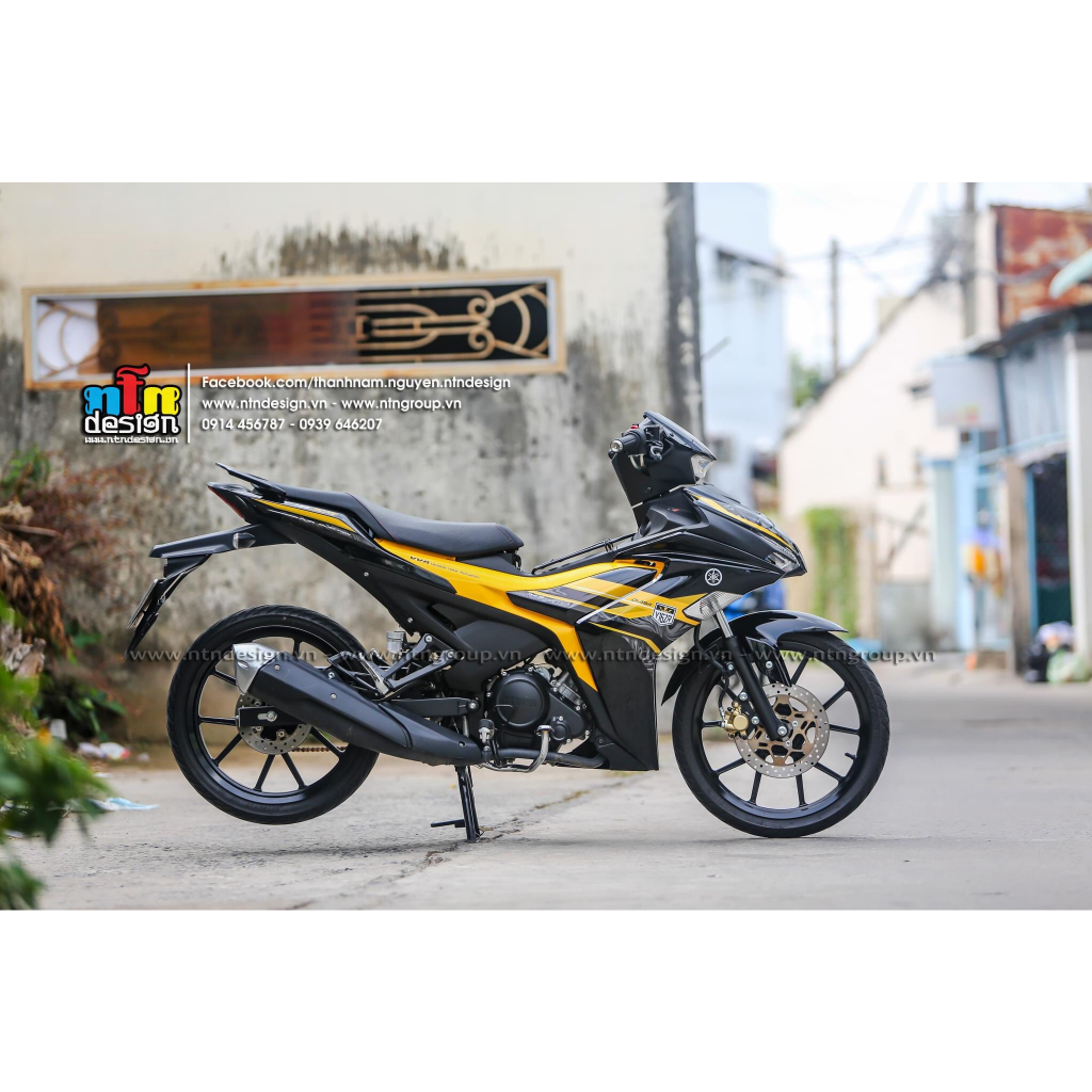 Tem rời exciter 155 đen vàng y15zr mẫu cover 2023 đẹp mắt , tem 3 lớp không bay màu