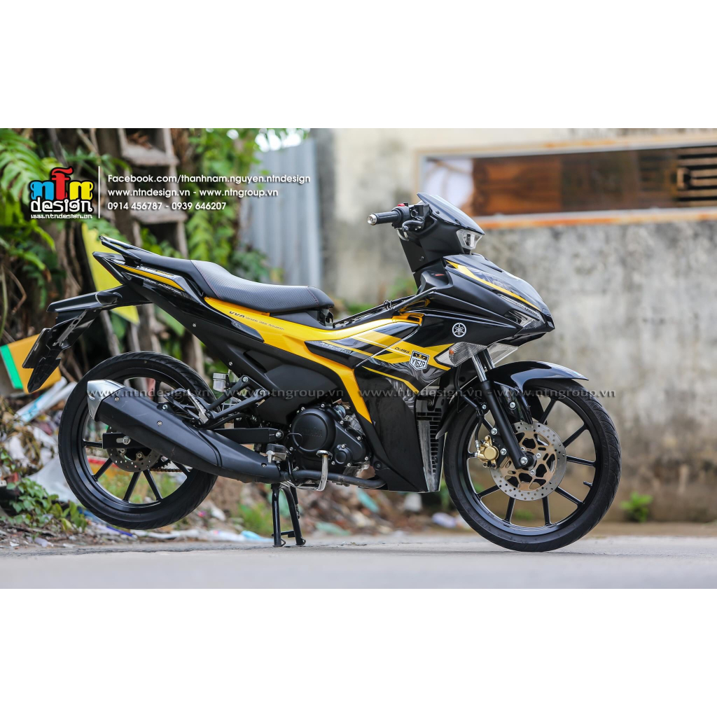 Tem rời exciter 155 đen vàng y15zr mẫu cover 2023 đẹp mắt , tem 3 lớp không bay màu