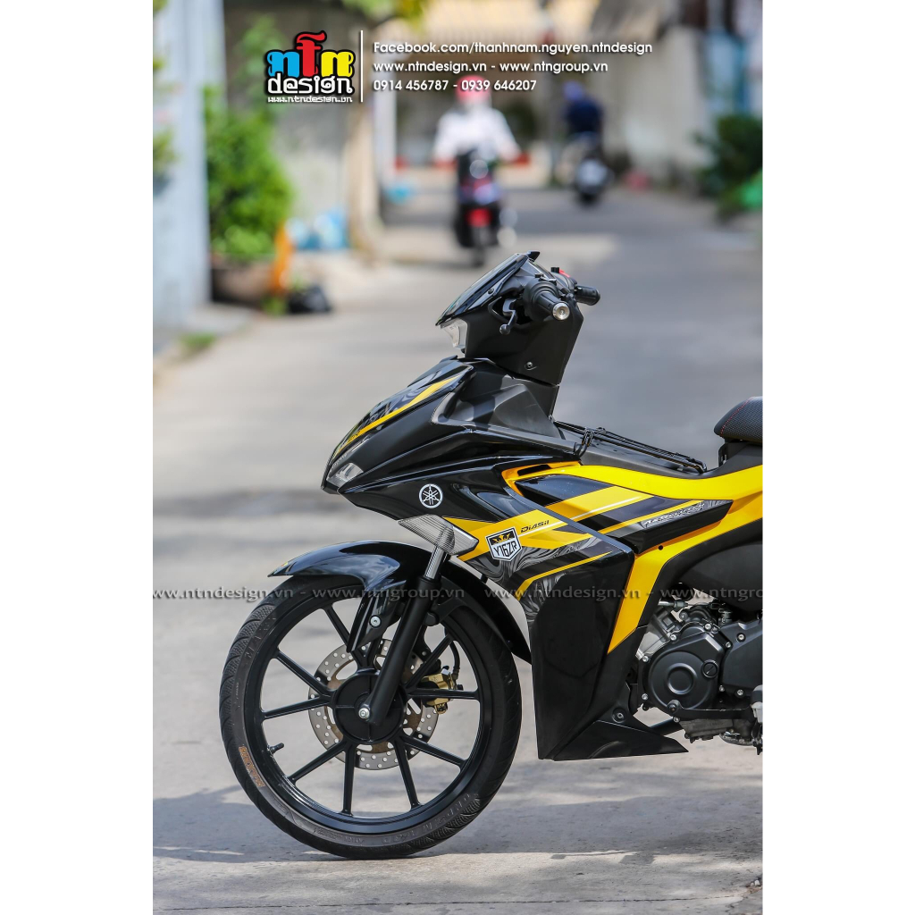 Tem rời exciter 155 đen vàng y15zr mẫu cover 2023 đẹp mắt , tem 3 lớp không bay màu