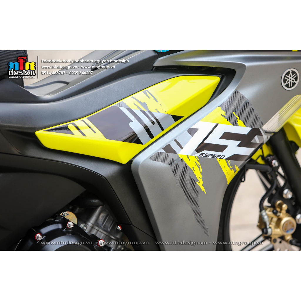 Tem rời exciter 155 xám vàng mẫu cover đẹp 2032