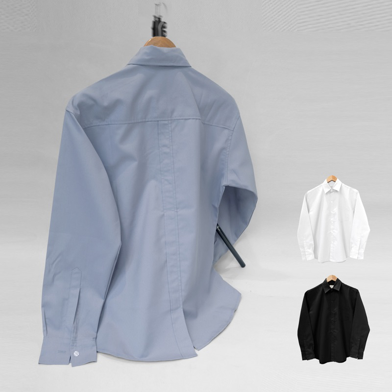 Áo sơmi xẻ vạt áo sau _Cotton_BLANK SHIRTS’s KN (ảnh thật từ shop)