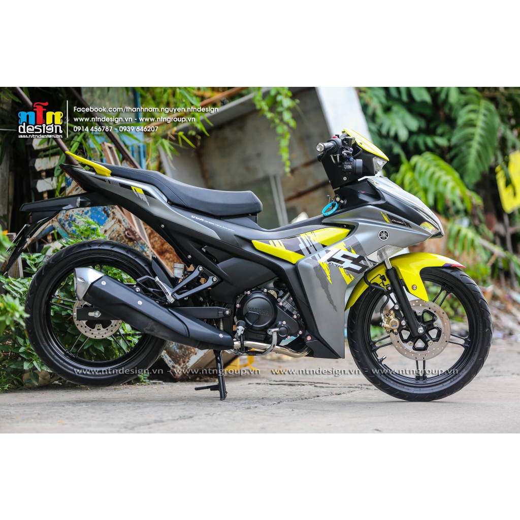 Tem rời exciter 155 xám vàng mẫu cover đẹp 2032