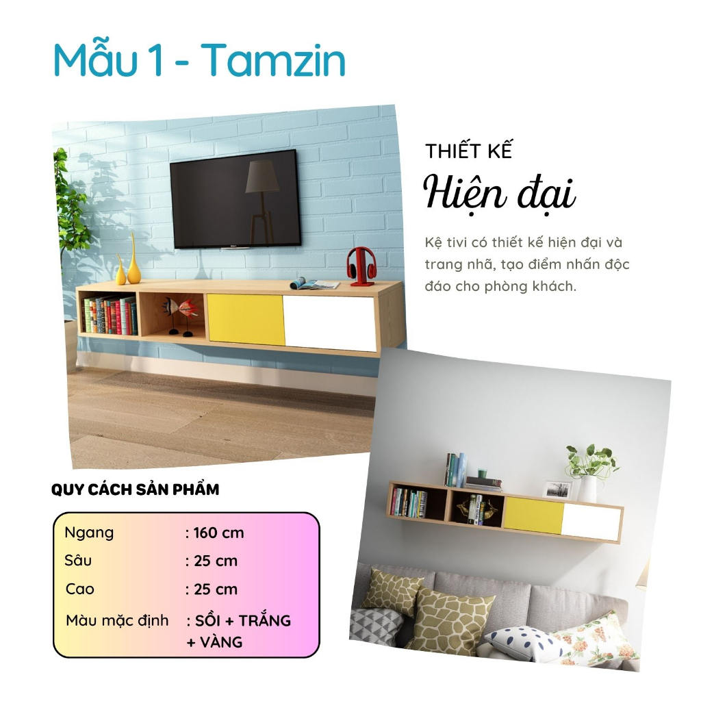 Kệ Tivi Treo Tường Phong Cách Hiện Đại Thương Hiệu SMLIFE