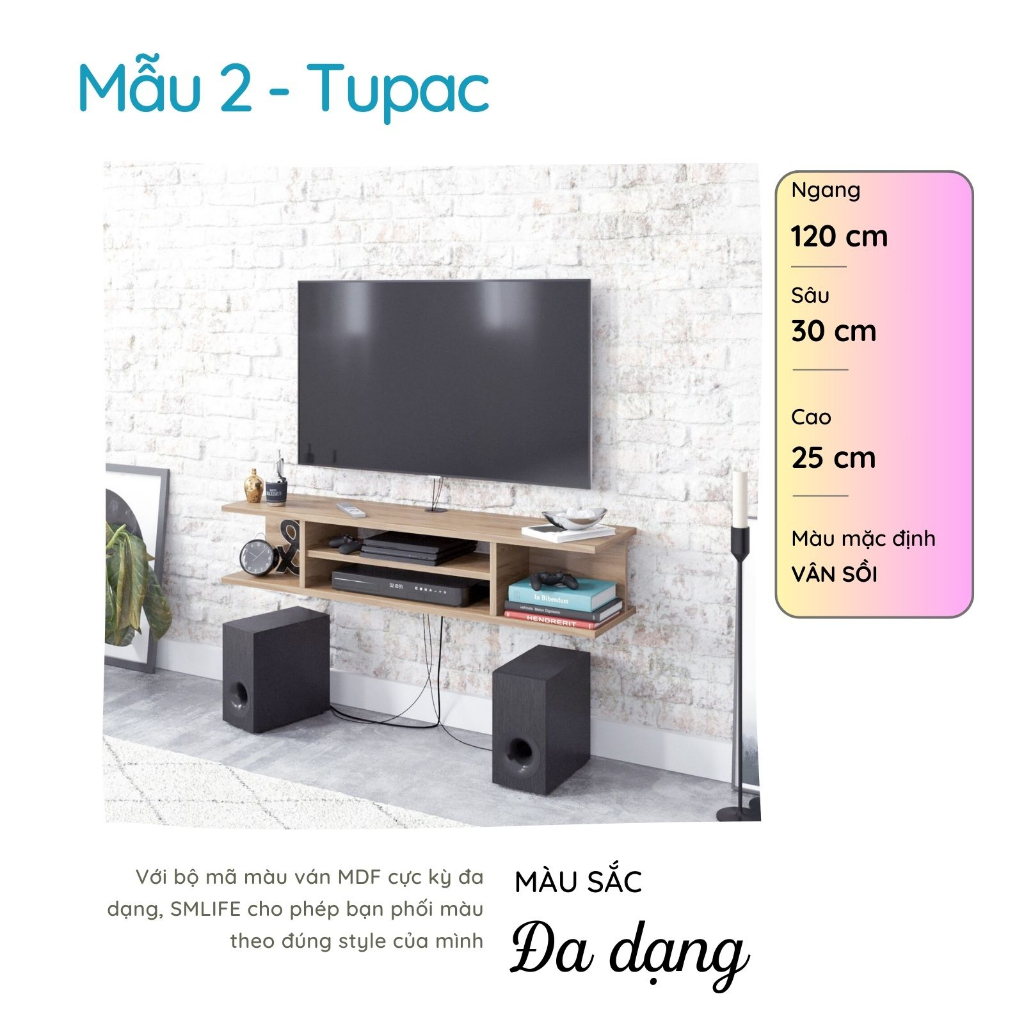 Kệ Tivi Treo Tường Phong Cách Hiện Đại Thương Hiệu SMLIFE