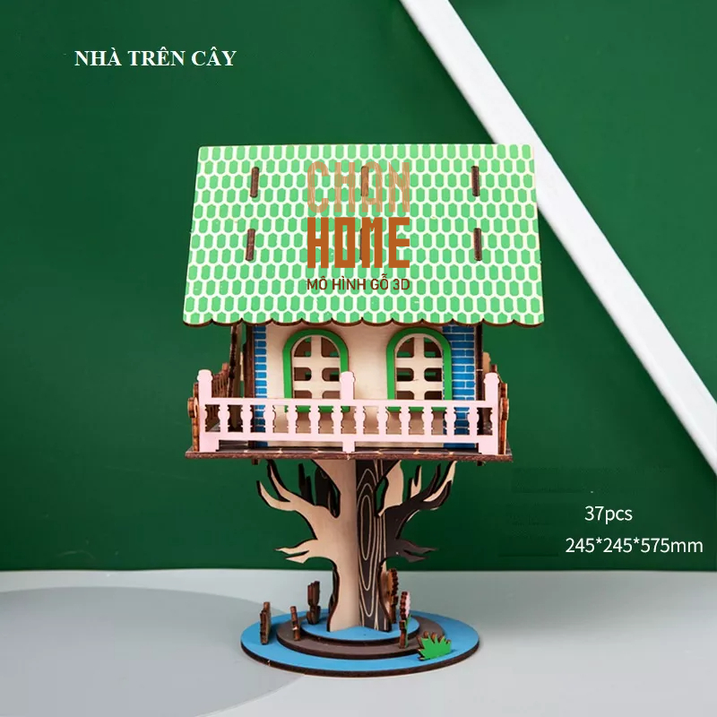 Mô hình lắp ráp gỗ 3D cùng bé lắp ghép mô hình sáng tạo phát triển trí thông minh