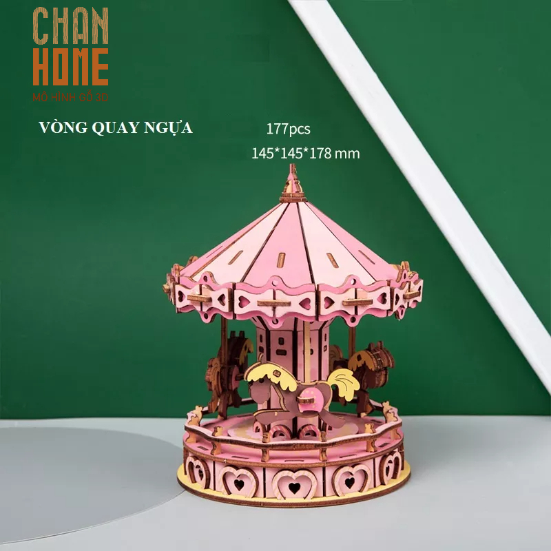 Mô hình lắp ráp gỗ 3D cùng bé lắp ghép mô hình sáng tạo phát triển trí thông minh
