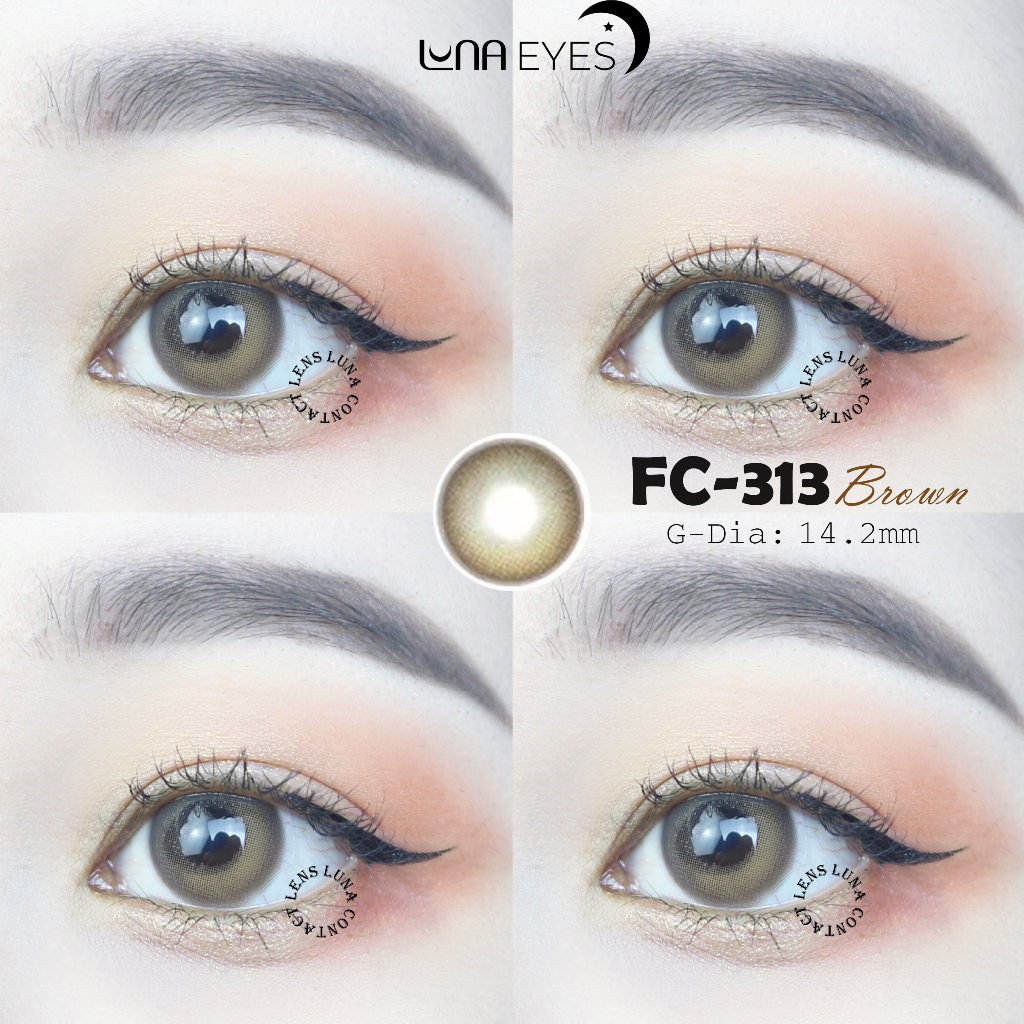 Kính áp tròng LUNA EYES FC-313 BROWN - Lens size vừa