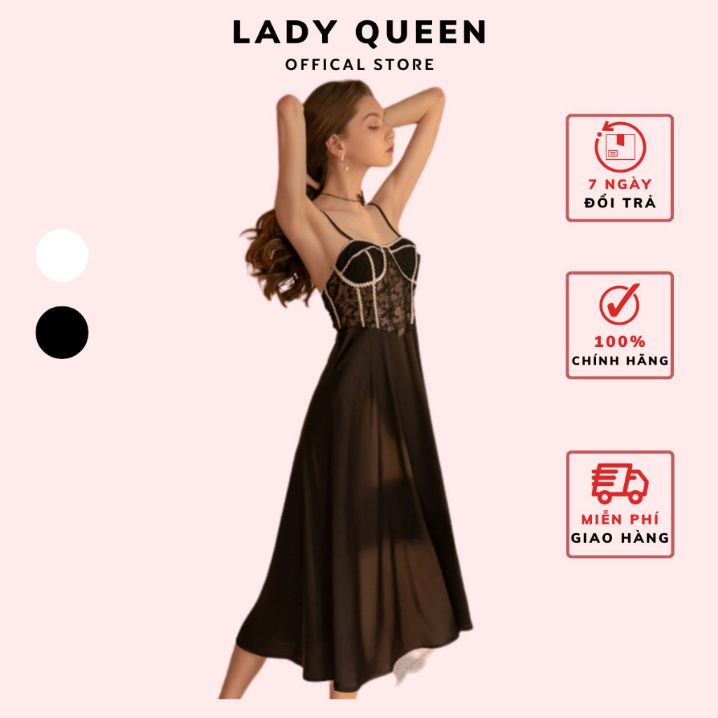 Váy Ngủ Lụa Hai Dây LADY QUEEN Dáng Dài - LV1257