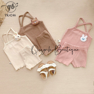 Đồ bộ bé gái set hai dây cotton mặc hè quỳnh boutique