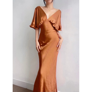 Đầm Lụa Cánh Tiên Dáng Dài Đuôi Cá Cao Cấp - Váy Lụa Tay Dơi Tôn Dáng Sang Chảnh