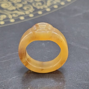 Nhẫn đồngTIỀN phong thủy- đá mã não vàng- đá  tự nhiên