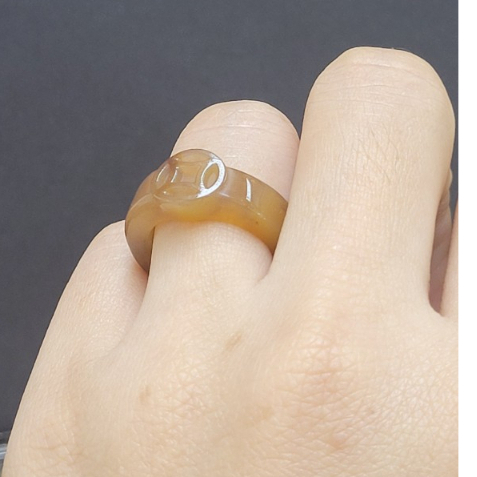 Nhẫn đồngTIỀN phong thủy- đá mã não vàng- đá  tự nhiên