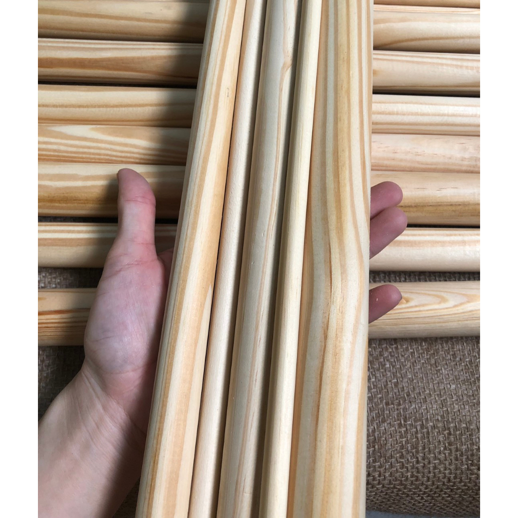 Thanh gỗ tròn, đường kính 6mm,8mm,10mm, dài 10cm, 20cm, 30cm, thanh gỗ thông, mô hình,handmade, DIY, phi 6,8,10