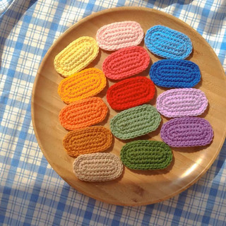 Kẹp tóc màu trơn bằng len handmade