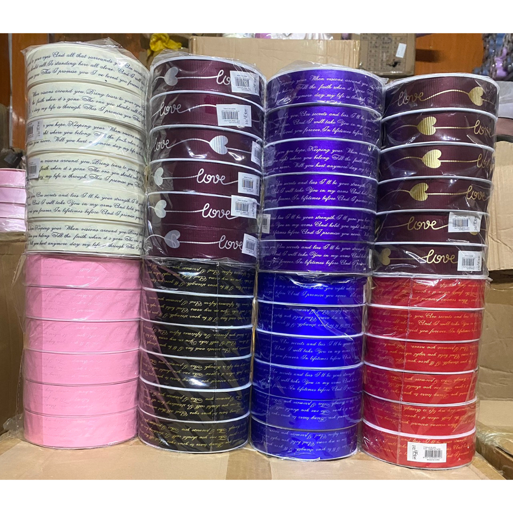 Cuộn ruy băng thái in chữ bản 1cm và 2,5cm dài 50m