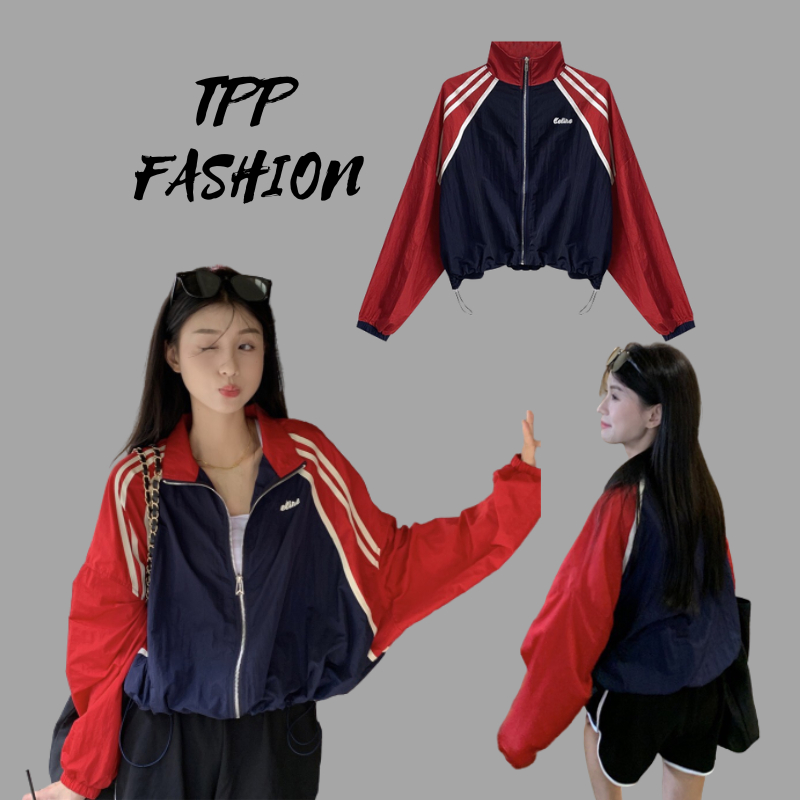 Áo Khoác Gió CROTOP Nữ VẢI DÙ 2 LỚP BO RÚT DỄ THƯƠNG CÁ TÍNH TPP FASHION, có hình thật ở cuối