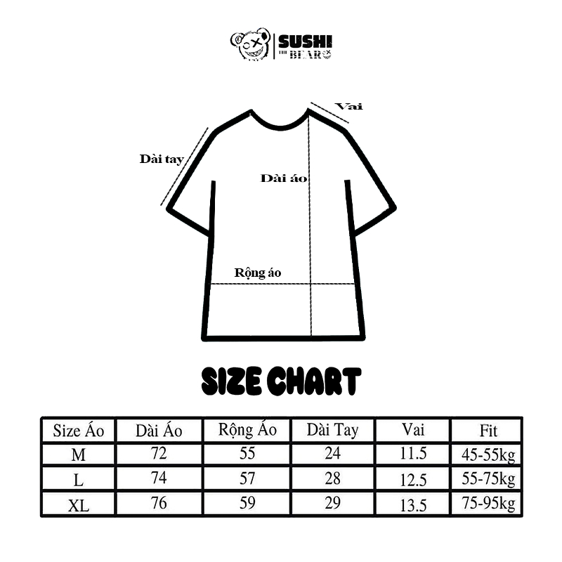 Áo thun tay lỡ form rộng Sushi The Bear INSIDIOUS FLOWERS form rộng SIF01