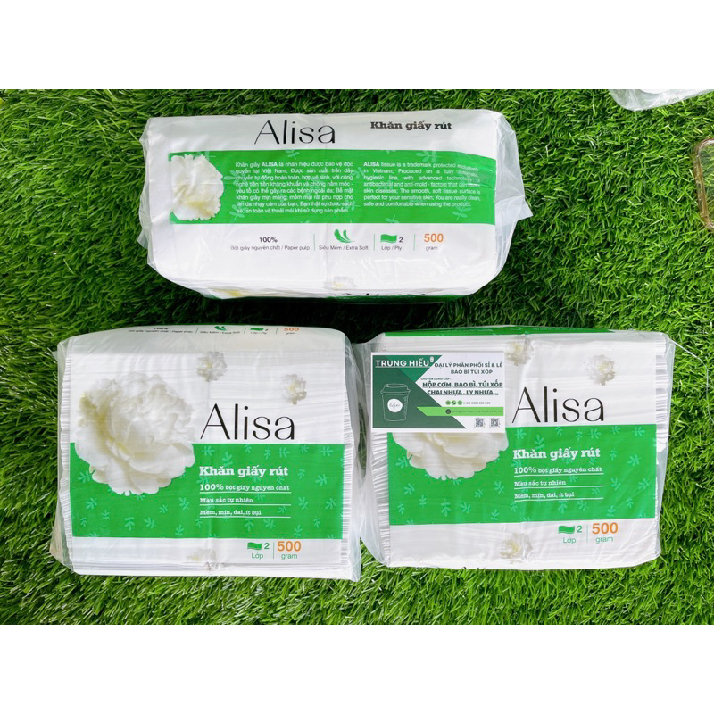 KHĂN GIẤY RÚT ALISA - 100% GIẤY NGUYÊN CHẤT