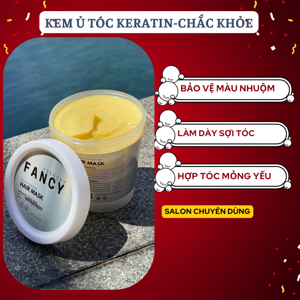 Kem Ủ Tóc Keratin Dưỡng Tóc Phục Hồi Tóc Hư Tổn Uốn Tẩy Nhuộm, Khô Xơ Frenchy Fancy 200g - Hương Tobacco - Cho Salon