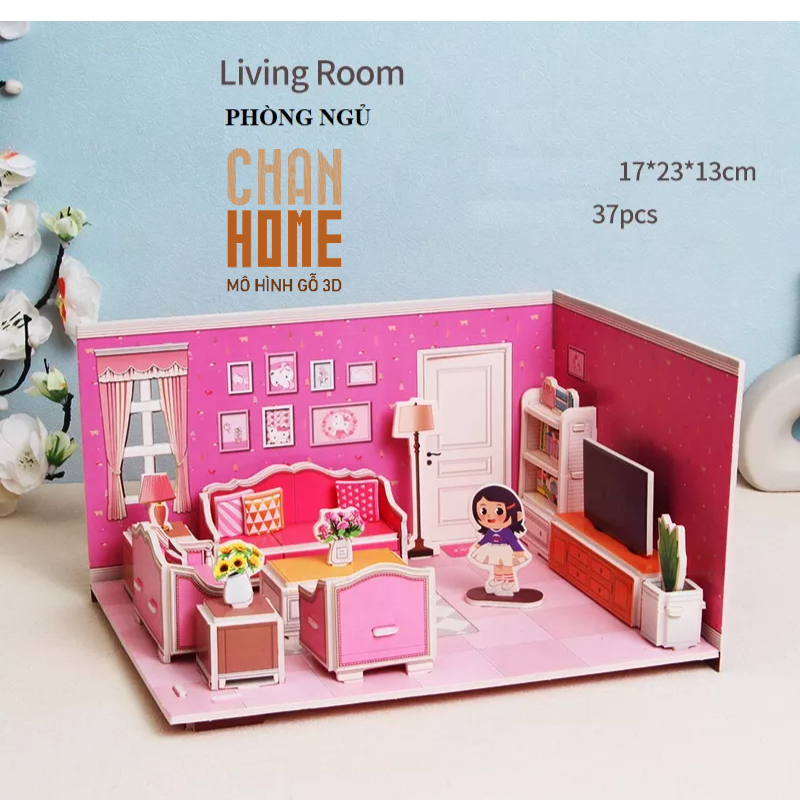 Mô hình lắp ráp giấy 3D mô hình nhà cửa siêu thị thành phố quà tặng độc đáo dễ thương cho các bé