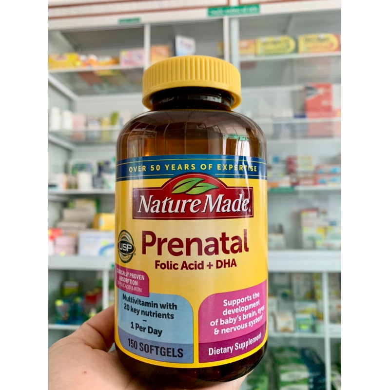Viên Uống Bổ Cho Bà Bầu Nature Made Prenatal Multi DHA -Mẫu mới [Date 7/2024]