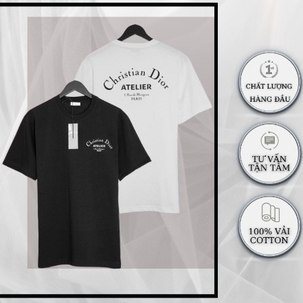 Áo thun christian Dior Atelier Nam Nữ in nổi cao cấp, Áo thun in Dior vải cotton co dãn mới nhất