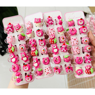 Set 12 kẹp càng cua mini đính charm gấu dâu