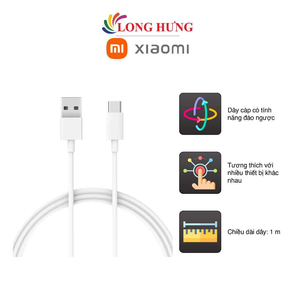 Cáp USB Type-C Xiaomi Mi USB Type-C Cable 1m BHR4422GL SJX14ZM - Hàng chính hãng