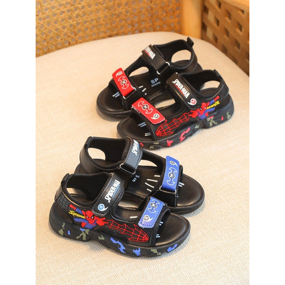 Dép Sandal Bé Trai, Dép Đi Học Quai Hậu Siêu Nhân Cho Bé Trai Từ 3-12 Tuổi Quai Mềm Đế Êm
