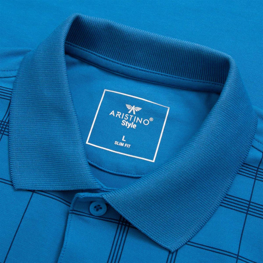 Áo polo nam Aristino cotton thâm hút mồ hôi form slim APS198S2