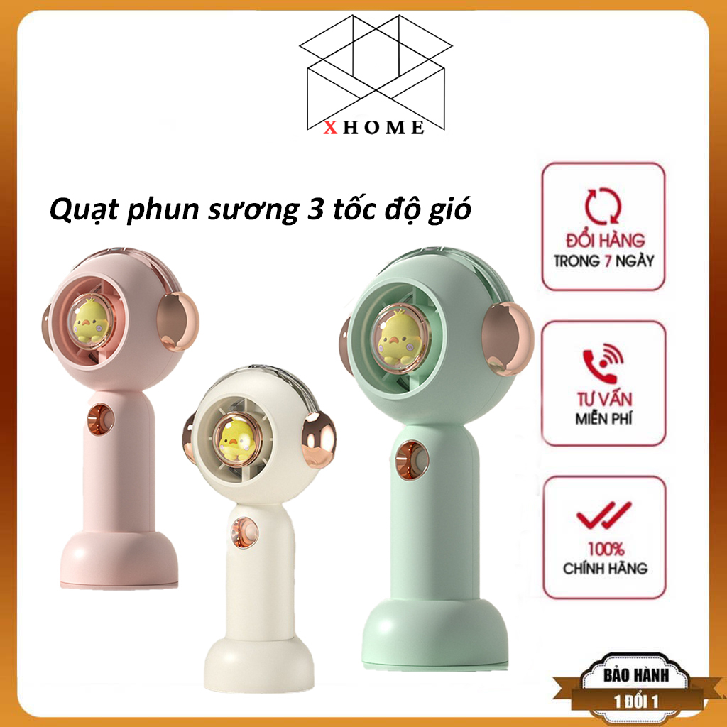 Quạt cầm tay mini phun sương hơi nước siêu mát quạt cầm tay tích điện 4000mAh để bàn bỏ túi tiện lợi đầu USB đa năng