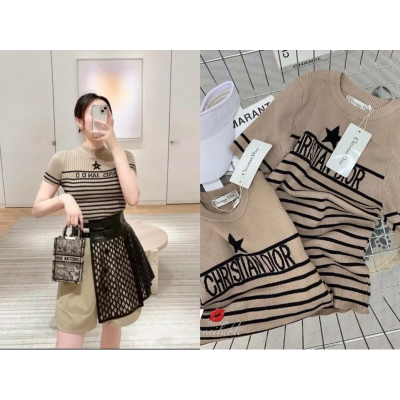 Áo dệt kim chữ Dior thêu chữ nổi ❤️❤️❤️ Loại 1
