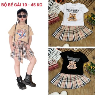 ĐẦM VÁY BÉ GÁI HAIVANCO ÁO THUN COTTON VÁY VẢI NĂNG ĐỘNG 10 đến 40 kg hình gấu đẹp rõ nét mềm mại và thoáng mát đẹp
