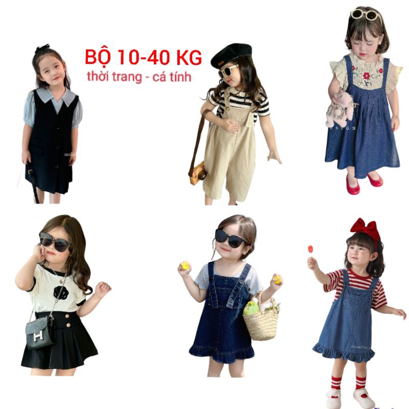 Bộ yếm bé gái size ĐẠI dưới 40 kg áo thun cotton yếm kaki jean mềm mại thoáng mát haivanco đi chơi đi học đi tiệc đẹp