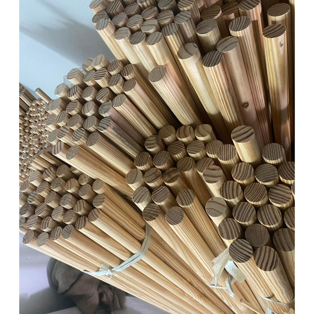 Thanh gỗ tròn, thanh gỗ thông tròn, đường kính 10mm, dài 10cm~150cm, làm mô hình, decor, handmade, DIY
