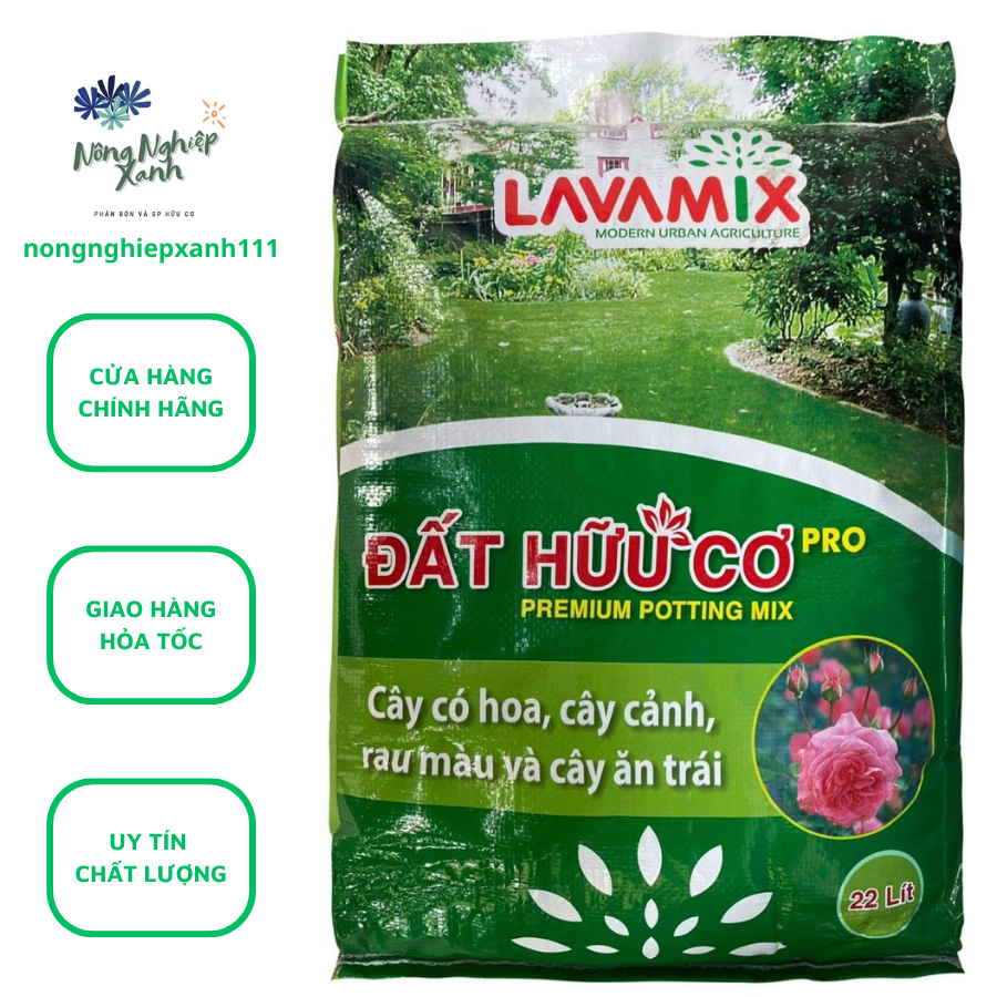 Đất trồng cây Lavamix cao cấp bao 20dm3 khoảng 12kg chuyên trồng cây có hoa, cây cảnh, rau màu và cây ăn trái