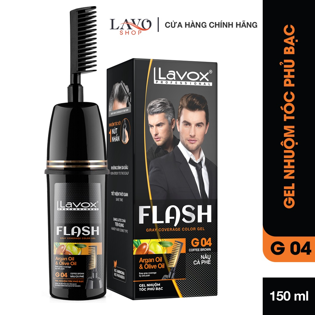 Gel Lược Nhuộm Phủ Bạc Argan Oil & Olive Oil Flash Lavox 150ml