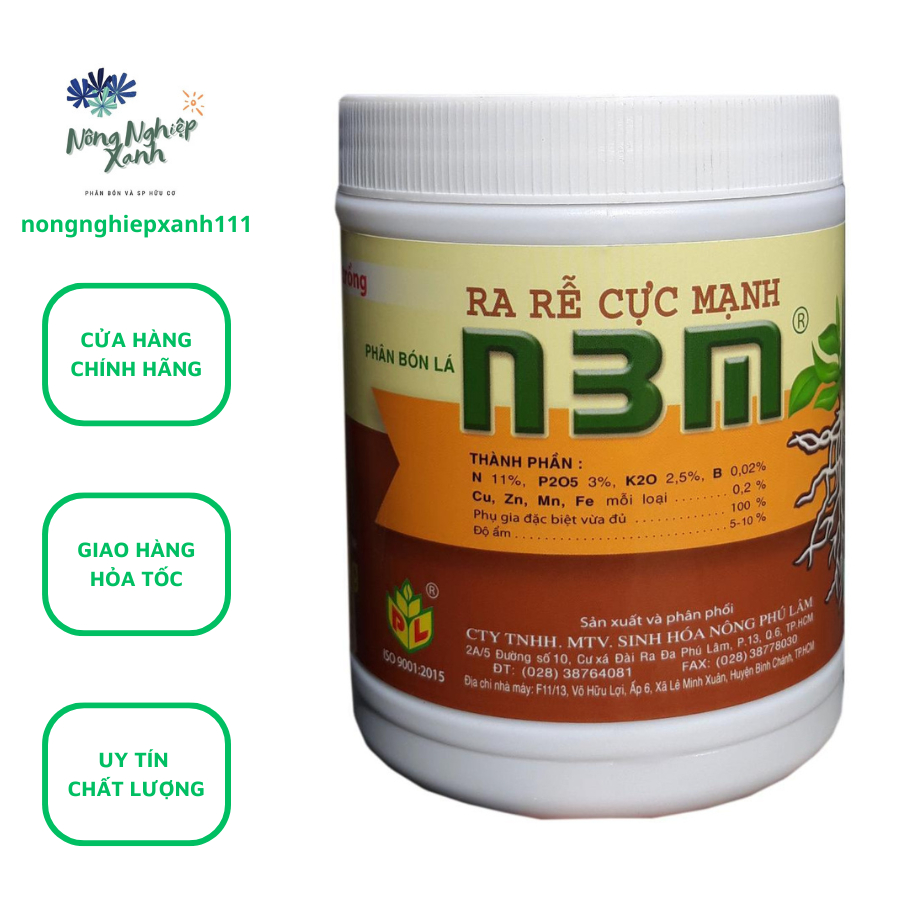 Phân bón lá N3M, hộp 500gr, phân bón lá ra rễ cực mạnh, phan bon la n3m