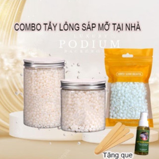 Combo sáp tẩy lông hạt đậu hard wax beans cao cấp + mỡ trăn - wax lông tơ - lông cứng - lông mọc ngươc