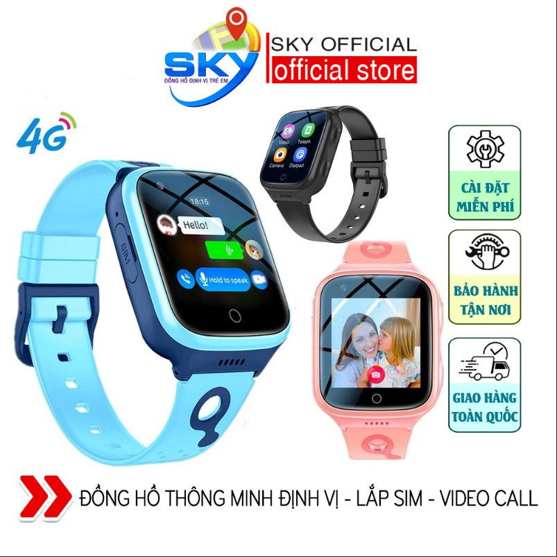 Đồng Hồ Thông Minh Lắp Sim Định Vị Trẻ Em Call  Video 4G,SKYONE SK9 Pin Khủng 1000mAh CHÍNH HÃNG SKYONE